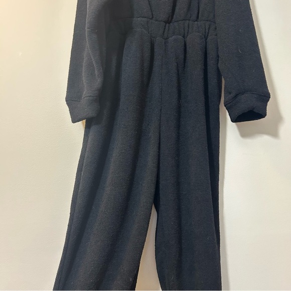 π FREE PEOPLE BEACH | NWT Black Terry Jumpsuit w/ Elastic Waist & Size Small - Picture 2 of 12